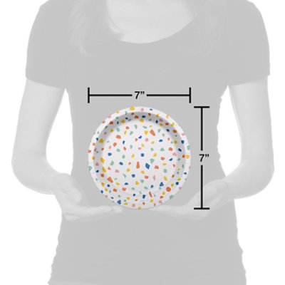 American Greetings Colorful Confetti 7" Paper Plates - 10 Count - Image 2
