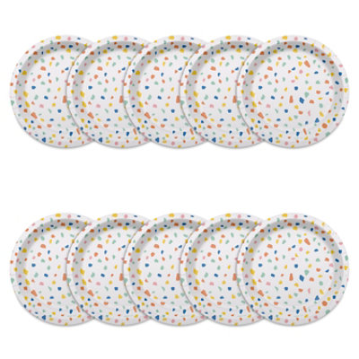 American Greetings Colorful Confetti 7" Paper Plates - 10 Count - Image 3