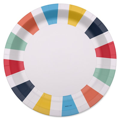 American Greetings Multicolored Deco 7" Paper Plates - 10 Count - Image 1