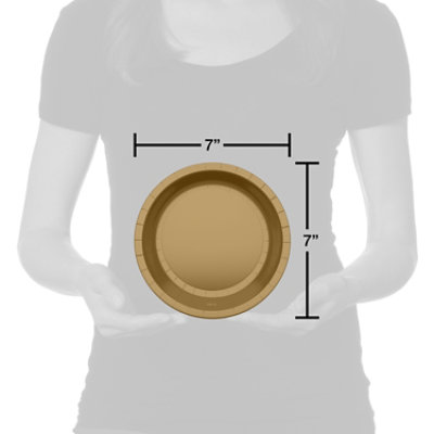 American Greetings Gold 7" All Occasion Paper Plates -10 Count - Image 2