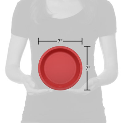 American Greetings Red 7" All Occasion Paper Plates - 10 Count - Image 2