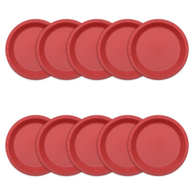 American Greetings Red 7" All Occasion Paper Plates - 10 Count - Image 3