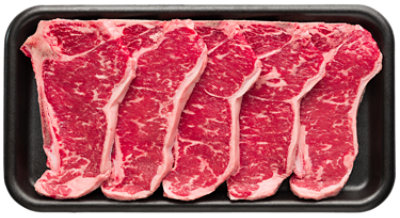 Beef Top Loin Ny Strip Steak Bone In Thin Value Pack - LB - Image 1