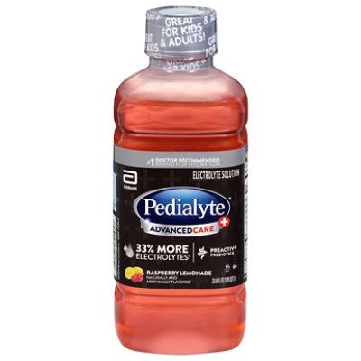 Pedialyte AdvancedCare Plus Electrolyte Drink, Raspberry Lemonade, 1 Liter