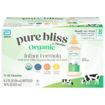Pure Bliss Organic 2 Ounce Bottle 3-8 Packs Nipple - 8-2 FZ - Image 1