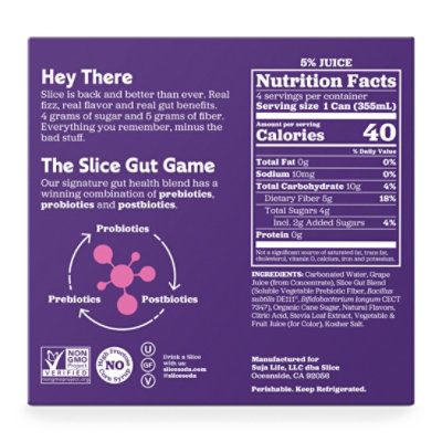 Slice Grape Healthy Soda Cans Pack - 4-12 Fl. Oz. - Image 5