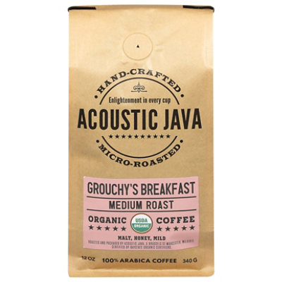 Acoustic Java Grouchys Breakfast Blend, Whole Bean - 12 OZ - Image 2
