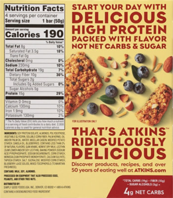 Atkins Meal Bar Soft Baked Blueberry - 4-1.76 OZ - Image 5