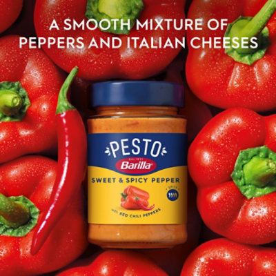 Barilla Pesto Sweet & Spicy Pepper 175g Jar - 6.2 OZ - Image 4