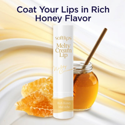 Softlips Melty Cream Hydrating Lip Balm Honey Flavor -  0.12 Oz - Image 4