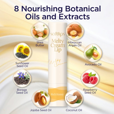Softlips Melty Cream Hydrating Lip Balm Honey Flavor -  0.12 Oz - Image 2