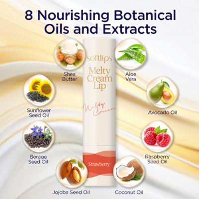 Softlips Melty Cream Strawberry Flavor Hydrating Lip Balm - 0.12 Oz - Image 2