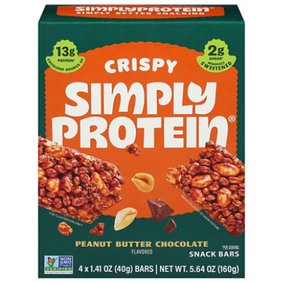 Simplyprotein Snack Bar Peanut Butter Chocolate 4ct - 5.64 OZ - Image 1
