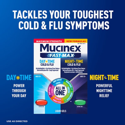 Mucinex Fast Max Day Night Cold & Flu Liquid Gels - 24 Count - Image 2