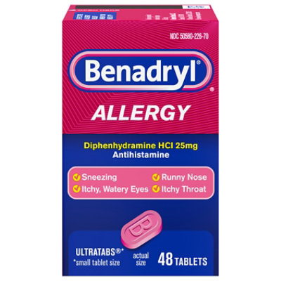 Benadryl 25 Mg Allergy Tablets 48ct - 48 CT - Image 1