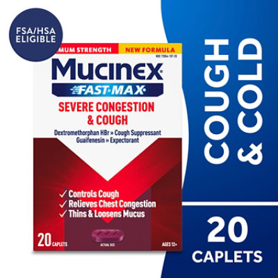 Mucinex Fast-Max Severe Congestion & Cough Caplets - 20 Count - Image 1