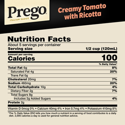 Prego Creamy Tomato Pasta Sauce With Ricotta Cheese, 24 Oz - 23.75OZ - Image 3