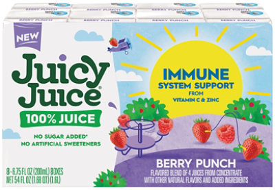 Juicy Juice Immune System Support Berry Punch 8/6.75oz - 100% Juice - 54 FZ - Image 2