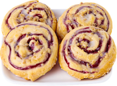 Mixed Berry Snails Danish 4 Count - EA - Image 1