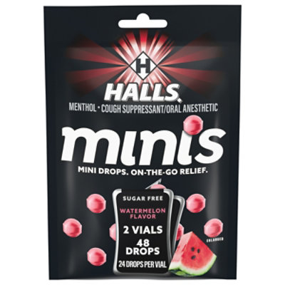Halls Minis Watermelon Sugar Free Cough Drops 48 Pc - 48 CT - Image 1