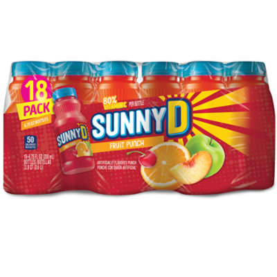 Sunnyd Fruit Punch Juice Drink 18 Count 6.75 Fl Oz Bottles - 121.5 FZ - Image 1