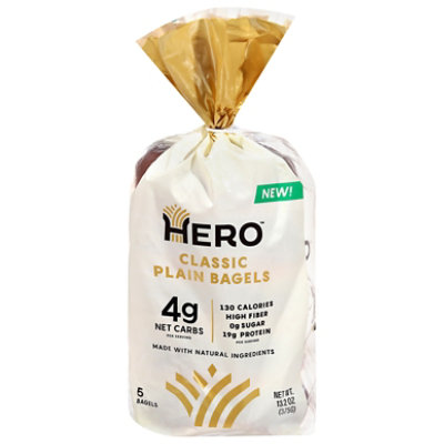 Hero Classic Plain Bagels 5 Count - 13.2 OZ - Image 2