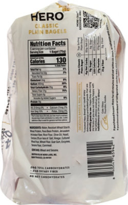 Hero Classic Plain Bagels 5 Count - 13.2 OZ - Image 5