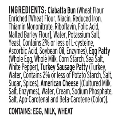 Reds Ciabatta Turkey Sausage Egg Cheese - 8.1 OZ - Image 5