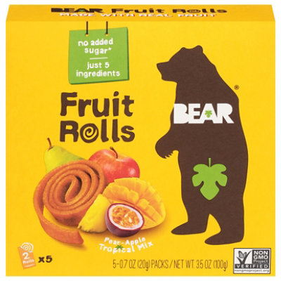 Bear Snacks Fruit Roll Tropical Multipack - 3.5 OZ - Image 2