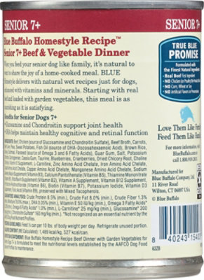 Blue Buffalo Blue's Homestyle Recipe Natural Adult Wet Dog Food Senior Beef - 12.5 OZ - Image 4