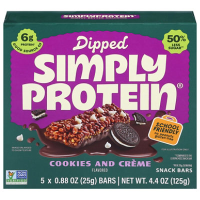 Simply Protein Bar Dipped Cookies & Creme - 4.4 OZ - Image 1