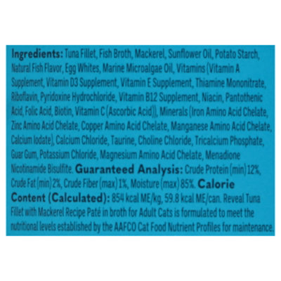 Reveal Tuna Fillet With Mackerel Recipe Pate Cat Food - 2.47 OZ - Image 3