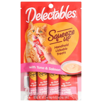 Hartz Mountain Delectables Squeeze Up Tuna Salmon - 4-0.5OZ - Image 1