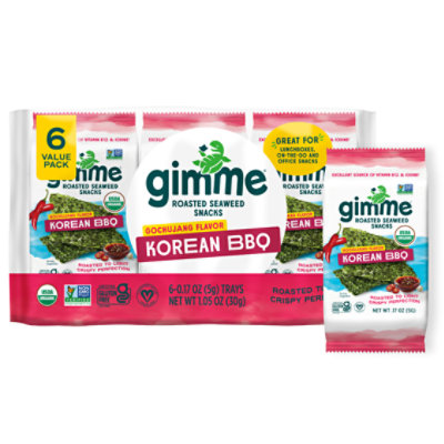 Gimme Seaweed Roasted Korean Bbq  6-.17oz - 1.05 OZ - Image 1