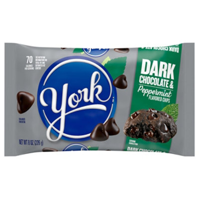 York Dark Chocolate & Peppermint Flavored Baking Chips Laydown Bag - 8 OZ - Image 1