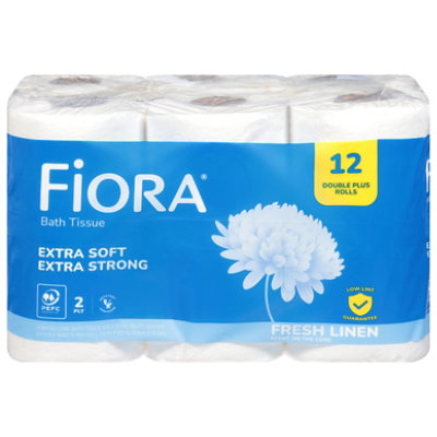 Fiora Double Rolls 12 Pack Bath Tissue Fresh Linen Scented - 12 RL - Image 1