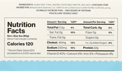Natural Catch Albacore Tuna Fillets - 4.4 OZ - Image 5