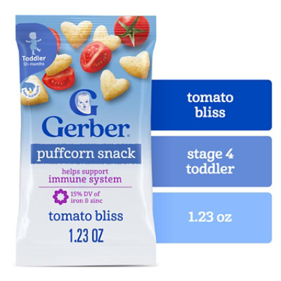 Gerber Infant Age Snack Up Puff Corn Tomato Bliss 1.23oz - 1.23 OZ - Image 1