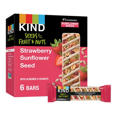 KIND Seeds Fruit & Nuts Strawberry Sunflower Seed Gluten Free Bars - 6-1.4 Oz - Image 1