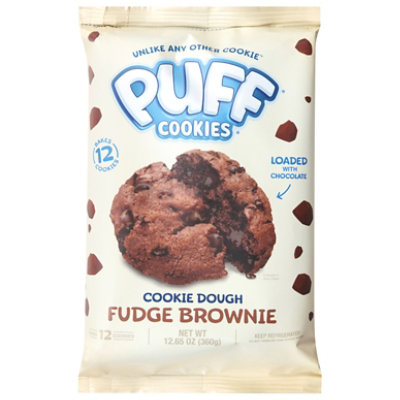 Puff Cookies Fudge Brownie Cookie Dough 12.65 Oz - 12.65 OZ - Image 1