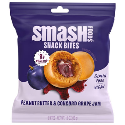 Smash Foods Snack Bites Peanut Butter Grape Jam - 1.8 OZ - Image 2