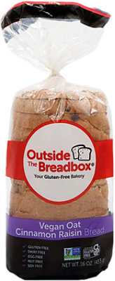 Outside The Breadbox Vegan Oat Cinnamon Raisin Bread - 16 OZ - Image 1