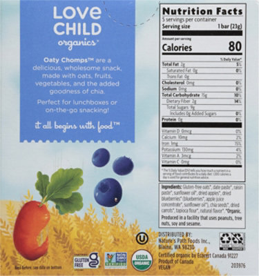 Love Child Organics Bar Oat Blbry Crt 5pc - 4 OZ - Image 5