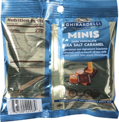 Ghirardelli Minis Dark Chocolate Sea Salt Caramel 1.9 Oz Pouch - 1.9 OZ - Image 5