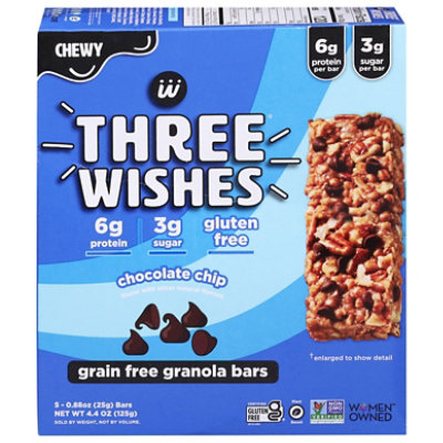 Three Wishes Granola Bar Chocolate Chip 5pk - 5 CT - Image 2