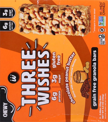 Three Wishes Granola Bar Chocolate Peanut Butter - 5 CT - Image 5