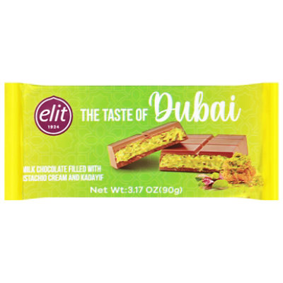 Ziyad Elit Dubai Milk Chocolate W/pistachio - 90 GR - Image 2