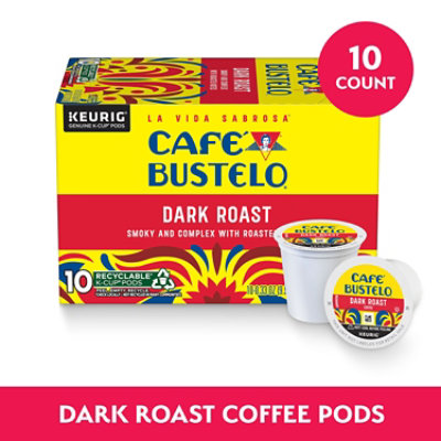 Cafe Bustelo 3.3 Ounce Dark Roast 10 Count Coffee K-cup Each - 10 CT - Image 1