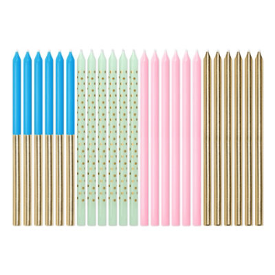 Papyrus Tall Birthday Candles Pastels and Gold 24 Count - Each - Image 1