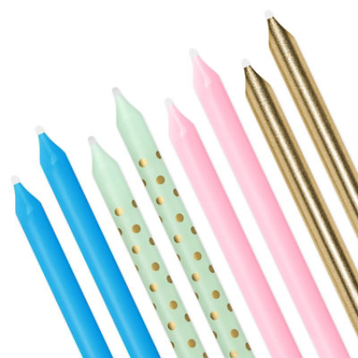 Papyrus Tall Birthday Candles Pastels and Gold 24 Count - Each - Image 2